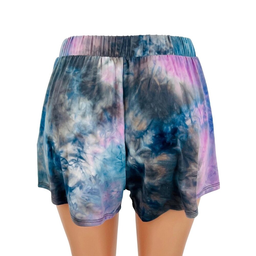 NWT Tie Dye Cropped Hoodie & Shorts 2 Piece Set | Athleisure Barbiecore Lounge L - Picture 8 of 16